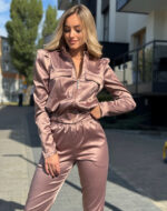 Komplet satynowy-mocca