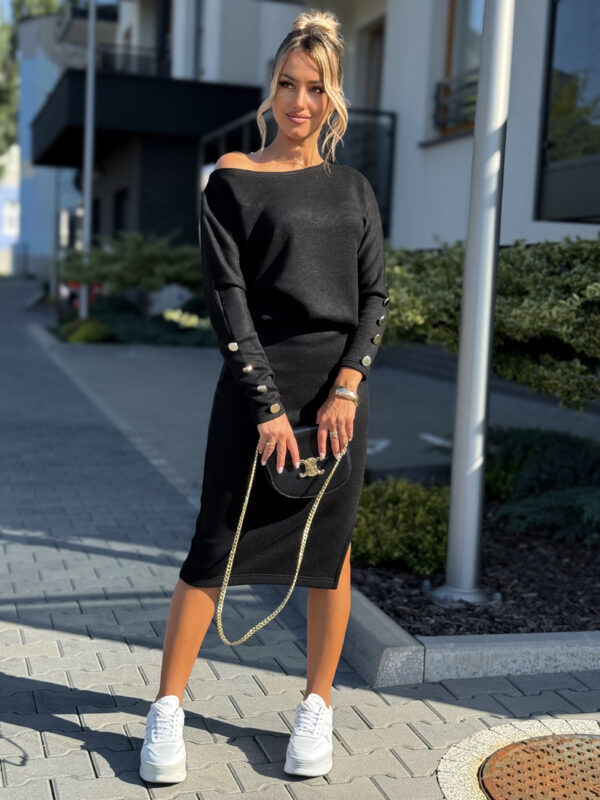 Komplet dzianinowy -Czarny