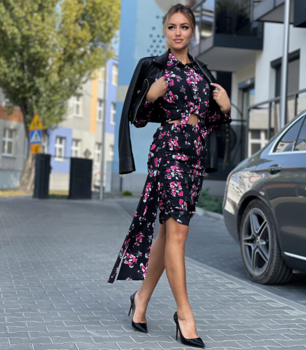 Komplet koszula z marszczoną spódnicą