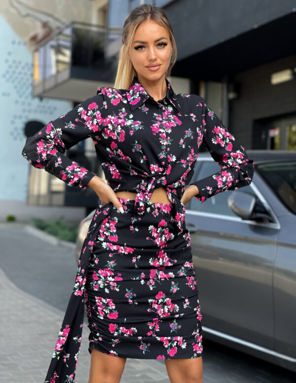 Komplet koszula z marszczoną spódnicą