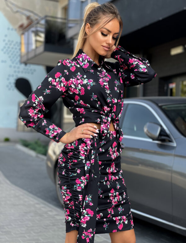 Komplet koszula z marszczoną spódnicą