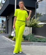 Komplet z bluzką - limonka