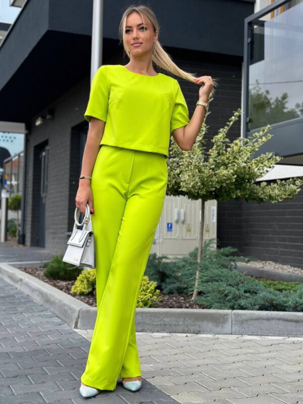 Komplet z bluzką - limonka