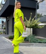 Komplet z bluzką - limonka