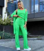 Komplet dzianinowy trzyczęściowy- Zielony