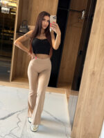 Legginsy dzwony- bezowe