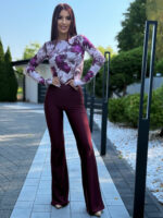 Legginsy dzwony- bordowe
