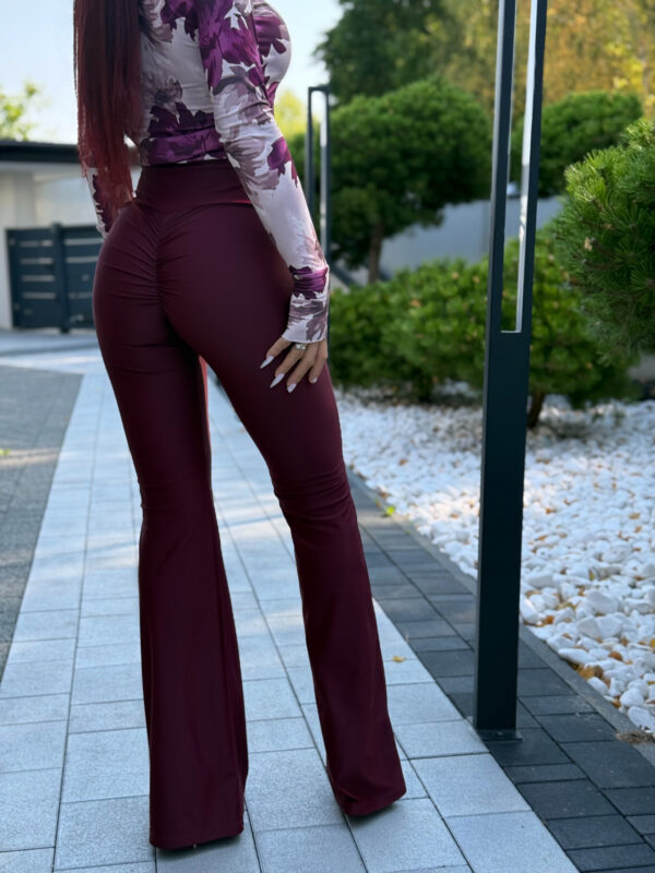 Legginsy dzwony- bordowe