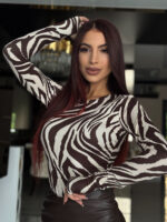 Bluzka -brązowa zebra