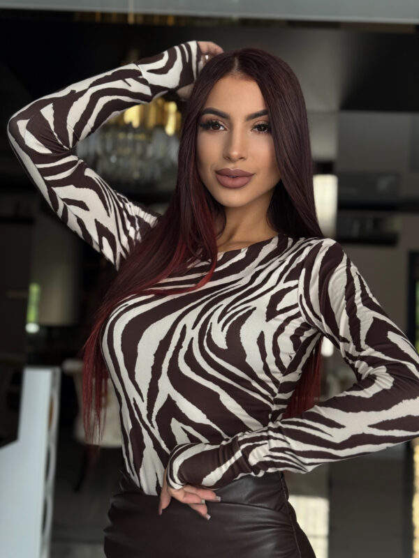Bluzka -brązowa zebra
