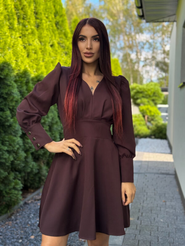 Sukienka LOU- brązowa