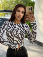 Bluzka - zebra brązowa